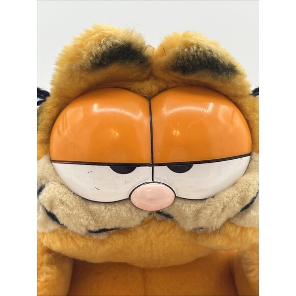 Vintage Garfield Cat Plush Stuffed Animal W/ straw hat Hawaiian Dakin 1978,1981 - Picture 9 of 13